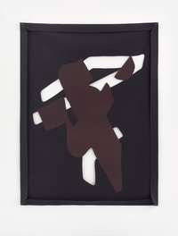 Arturo Herrera, Untitled (Brown on black), 2021