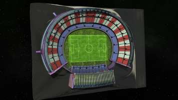 Darren Bader, football stadium in giant ziplock bang, 2015