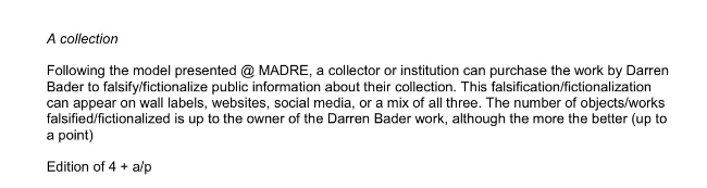 Darren Bader, A collection, 2017