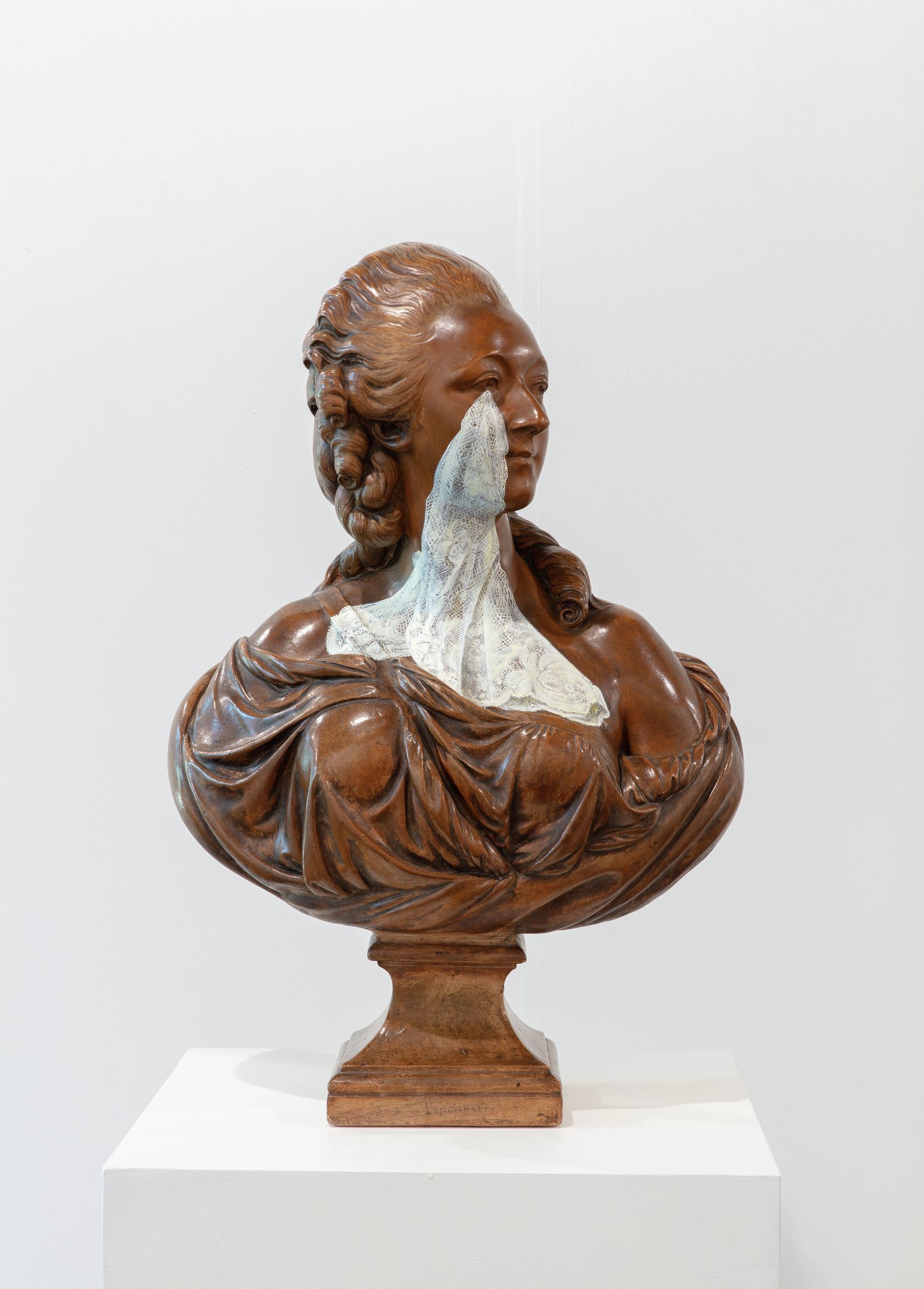 Francesco Vezzoli, MADAME DU BARRY CRYING THE PAINTED VEIL (AFTER AUGUSTIN PAJOU), 2022