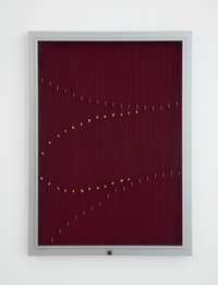 Gabriel Kuri, Untitled red dotted lines, 2021