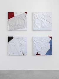 Tom Burr, Coming After (Self - Portrait in white, red and blue) , 2014