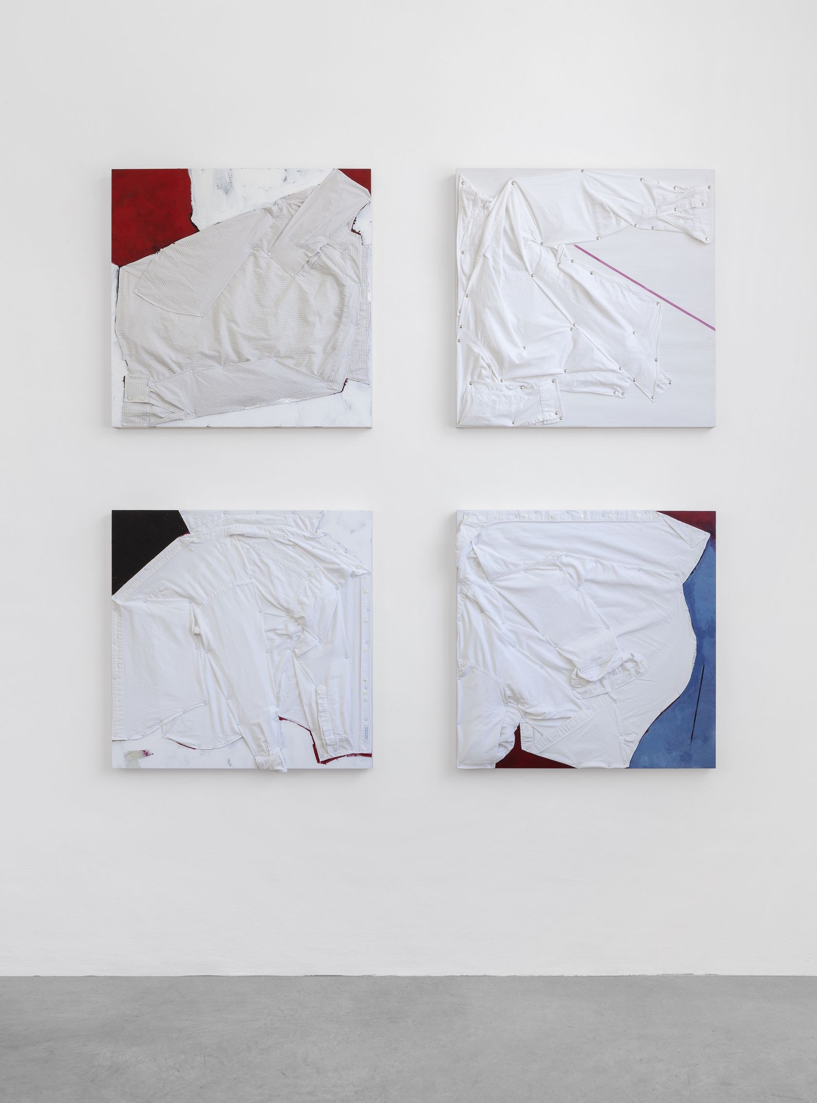 Tom Burr, Coming After (Self - Portrait in white, red and blue) , 2014